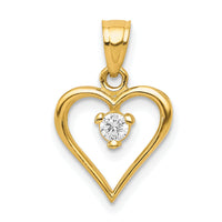 10k CZ Heart Charm-10C922