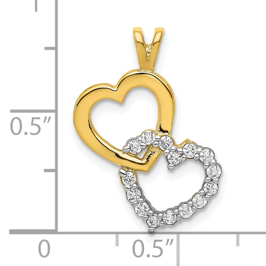 10k CZ Heart Pendant-10C924