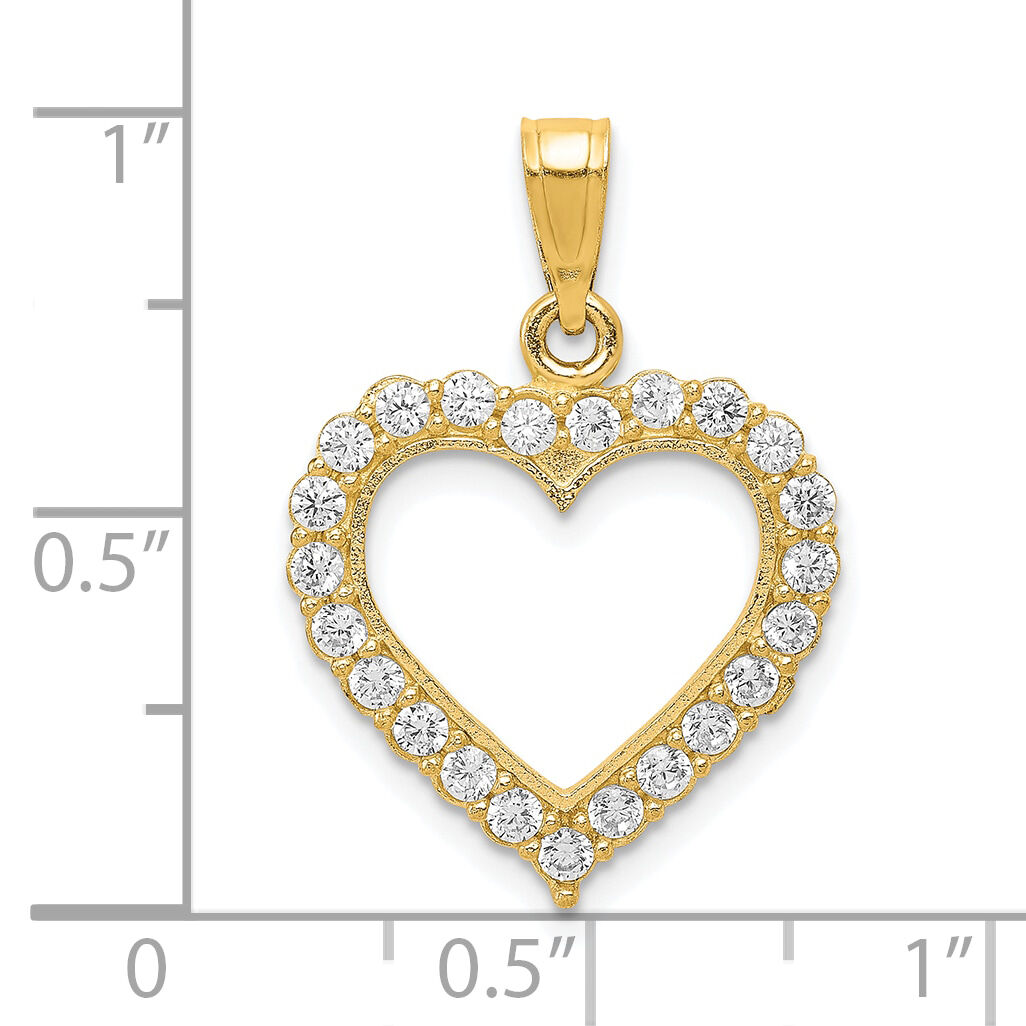 10k CZ Heart Pendant-10C926