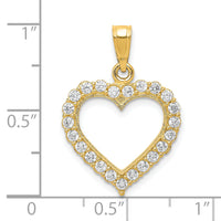 10k CZ Heart Pendant-10C926
