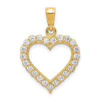 10k CZ Heart Pendant-10C926