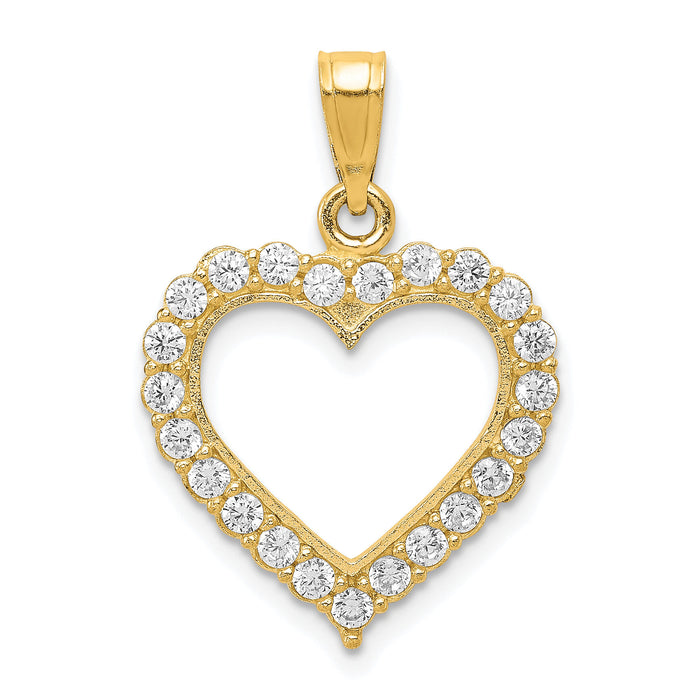 10k CZ Heart Pendant-10C926
