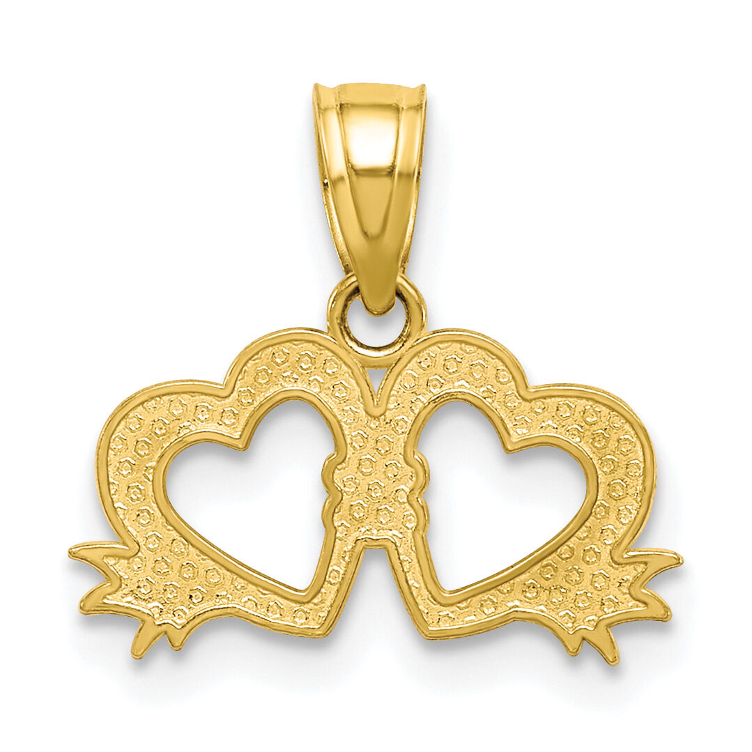 10k Double Heart Charm-10C928
