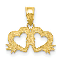 10k Double Heart Charm-10C928