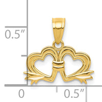 10k Double Heart Charm-10C928