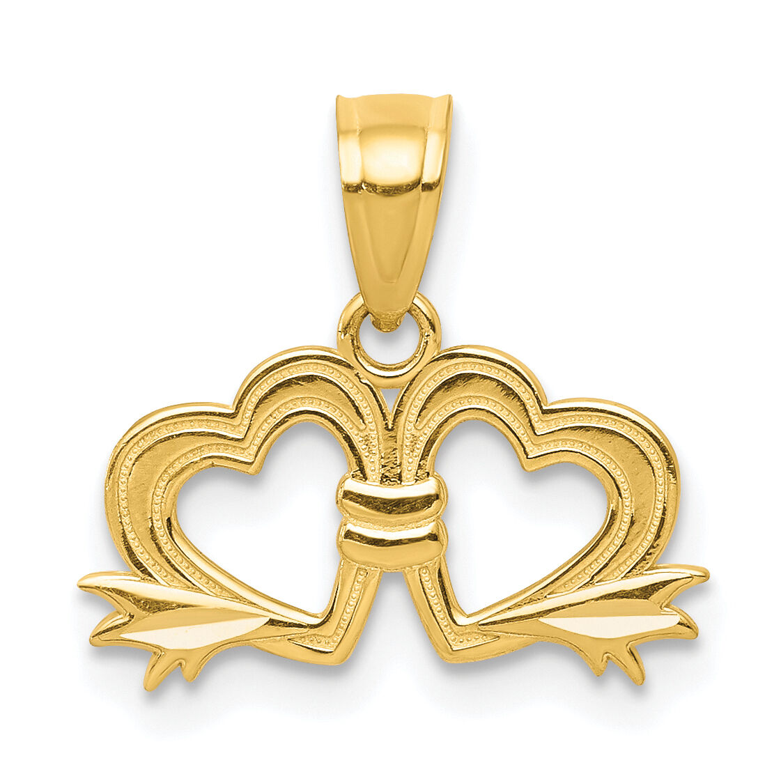 10k Double Heart Charm-10C928