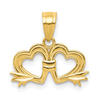 10k Double Heart Charm-10C928