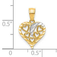 10K W/Rhodium Heart Charm-10C929