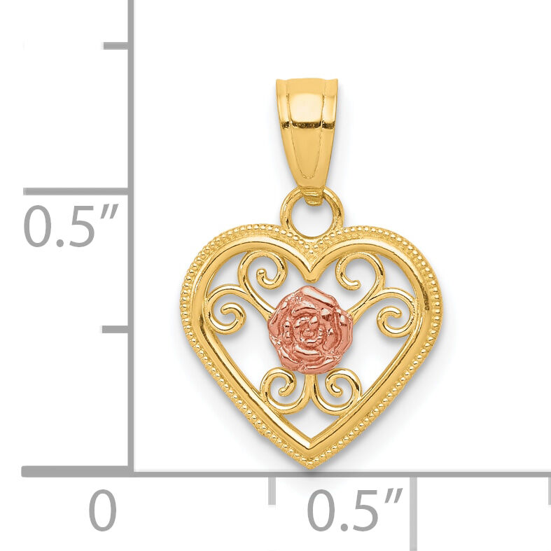 10k Two-tone Small Heart Charm-10C930