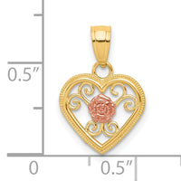 10k Two-tone Small Heart Charm-10C930