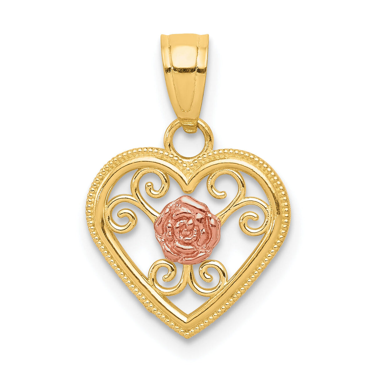10k Two-tone Small Heart Charm-10C930