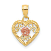 10k Two-tone Small Heart Charm-10C930