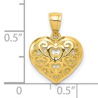 10k Diamond-Cut Heart Charm-10C932