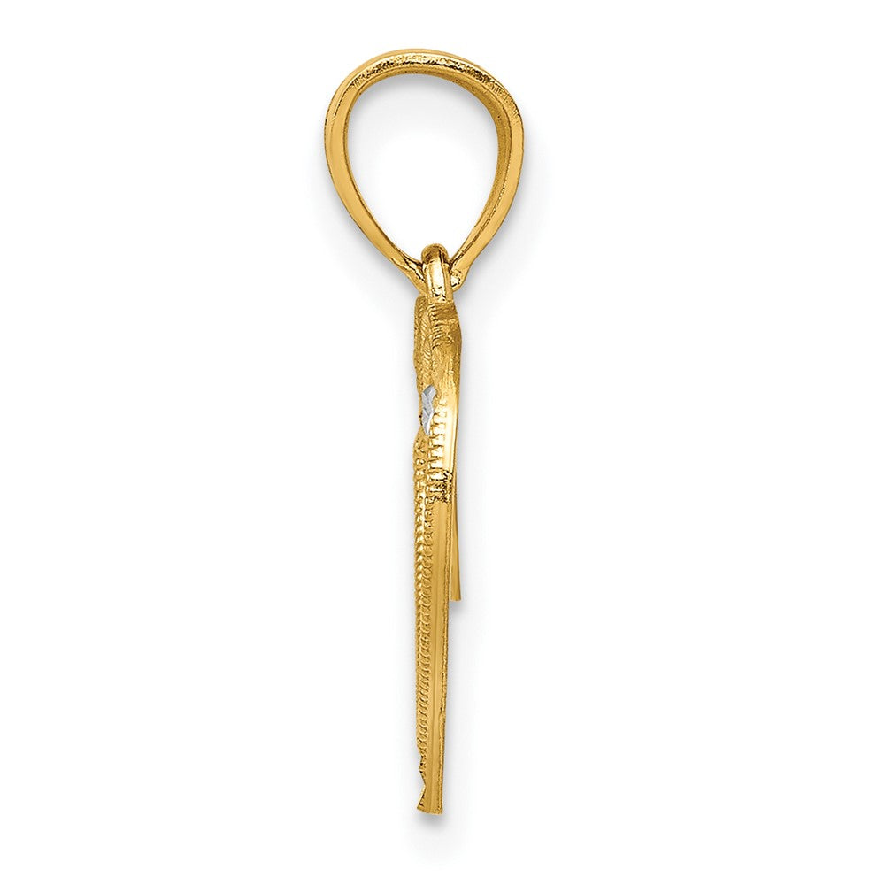 10K w/Rhodium Heart Charm-10C933