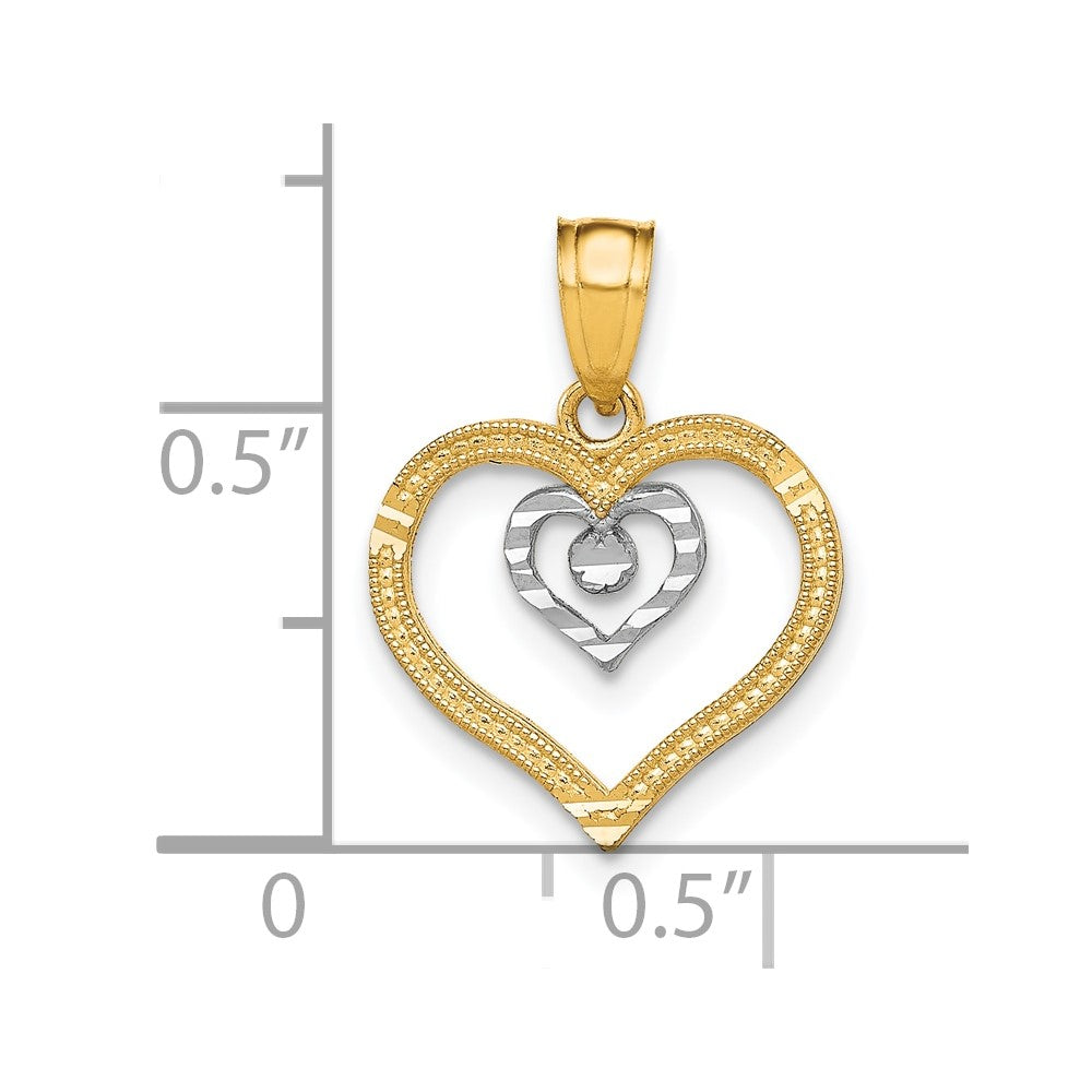 10K w/Rhodium Heart Charm-10C933