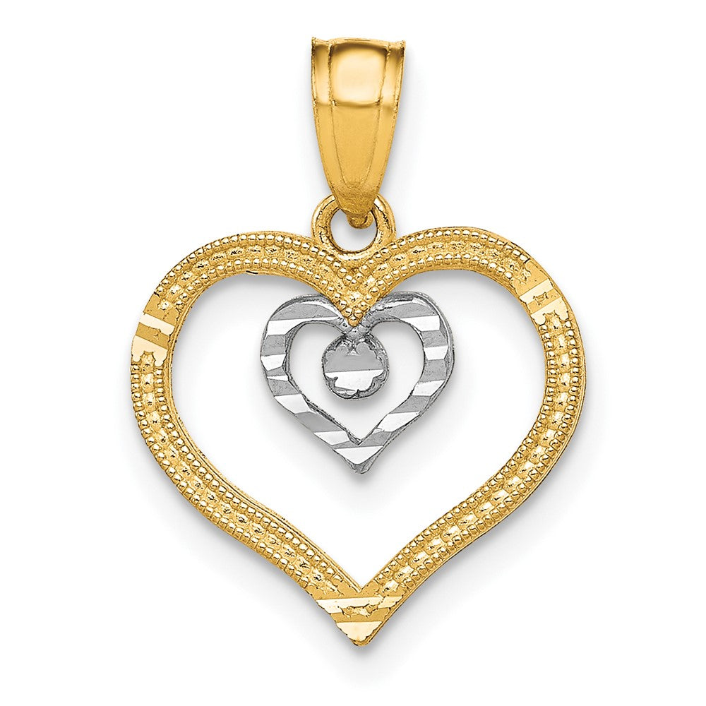 10K w/Rhodium Heart Charm-10C933