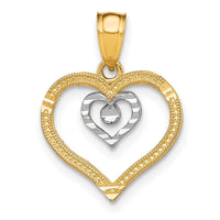 10K w/Rhodium Heart Charm-10C933