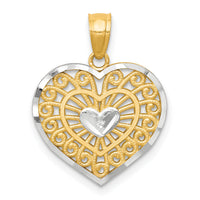 10K w/Rhodium Heart Charm-10C940