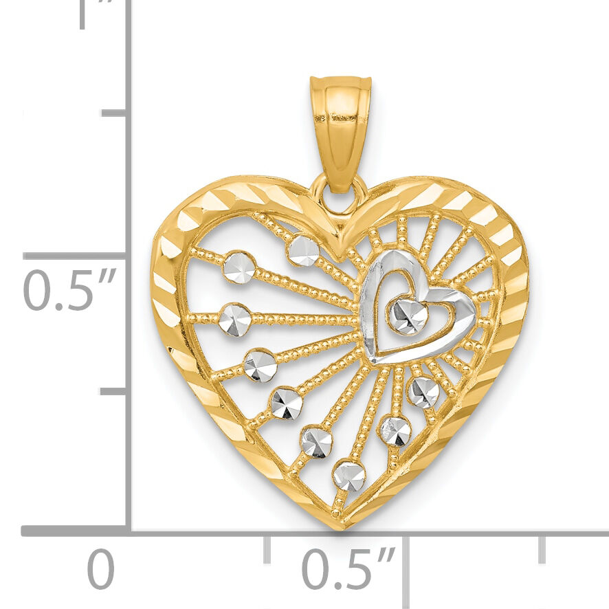 10K w/Rhodium Heart Charm-10C941