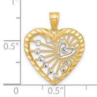 10K w/Rhodium Heart Charm-10C941