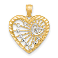 10K w/Rhodium Heart Charm-10C941