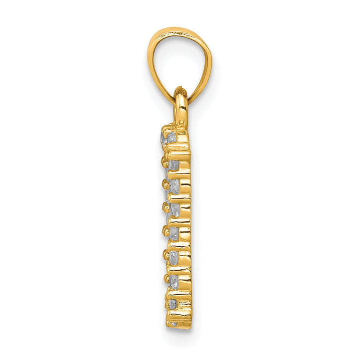 10K w/ Rhodium CZ I LOVE YOU Charm-10C947