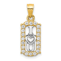 10K w/ Rhodium CZ I LOVE YOU Charm-10C947