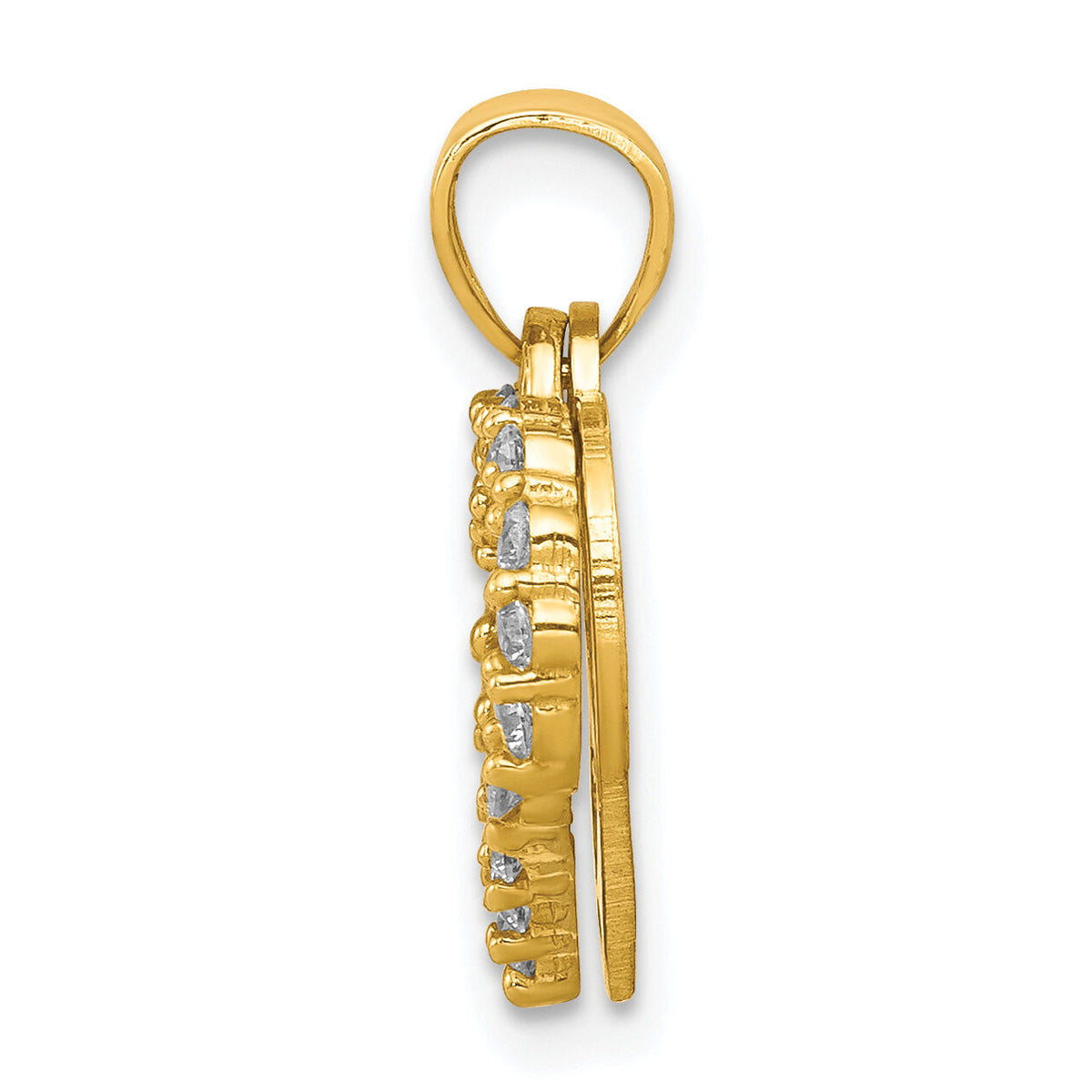 10K Small CZ I LOVE YOU Heart Charm-10C948