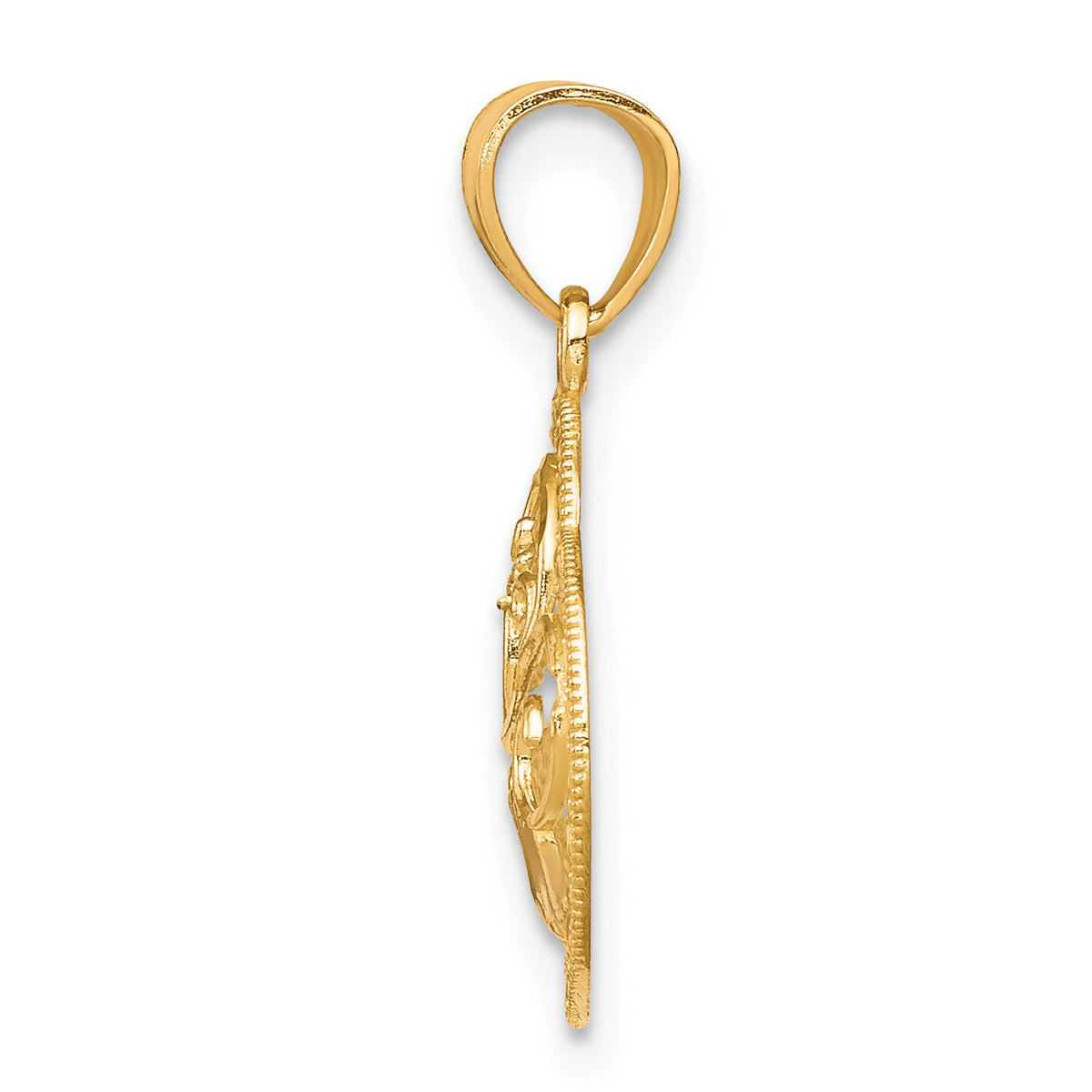 10K & Rhodium MOM Heart Charm-10C959