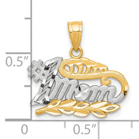 10K w/Rhodium #1 MOM Charm-10C962