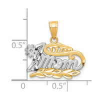 10K w/Rhodium #1 MOM Charm-10C962