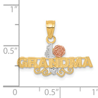 10K Two-Tone w/White Rhodium #1 GRANDMA Charm-10C965