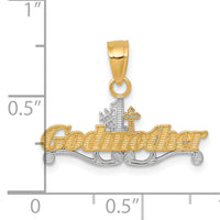 10K w/Rhodium #1 GODMOTHER Charm-10C966