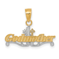 10K w/Rhodium #1 GODMOTHER Charm-10C966