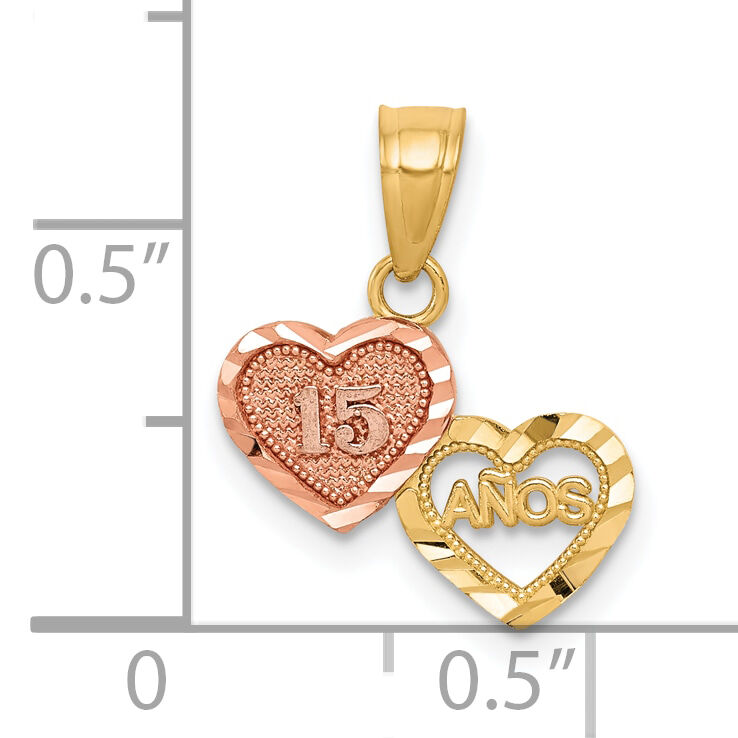 10K Two-Tone Small 15 ANOS Charm-10C967