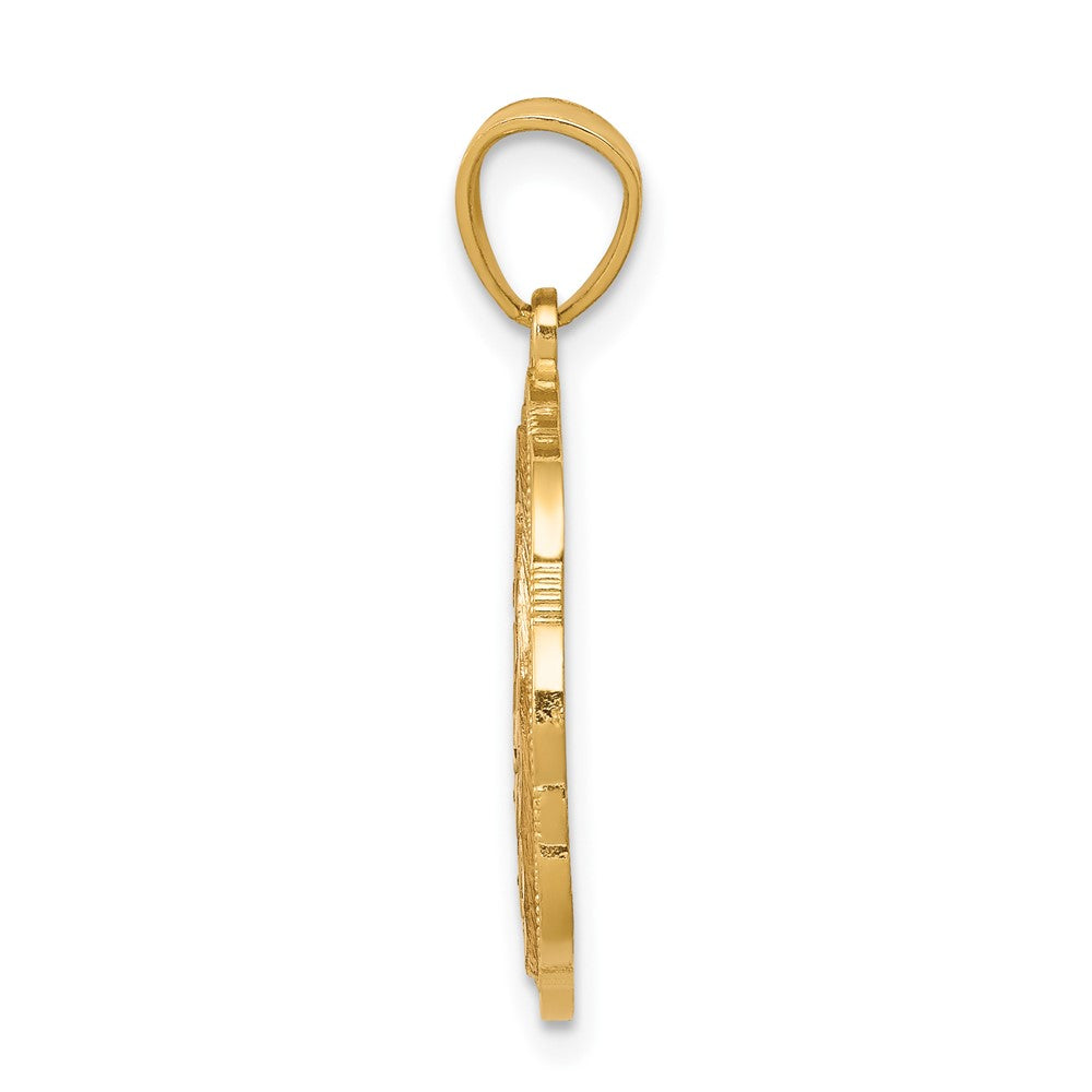 10K Two-tone w/White Rhodium Sweet 15 ANOS Oval Pendant-10C973