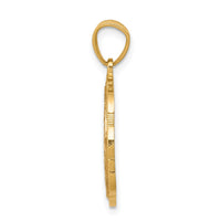 10K Two-tone w/White Rhodium Sweet 15 ANOS Oval Pendant-10C973