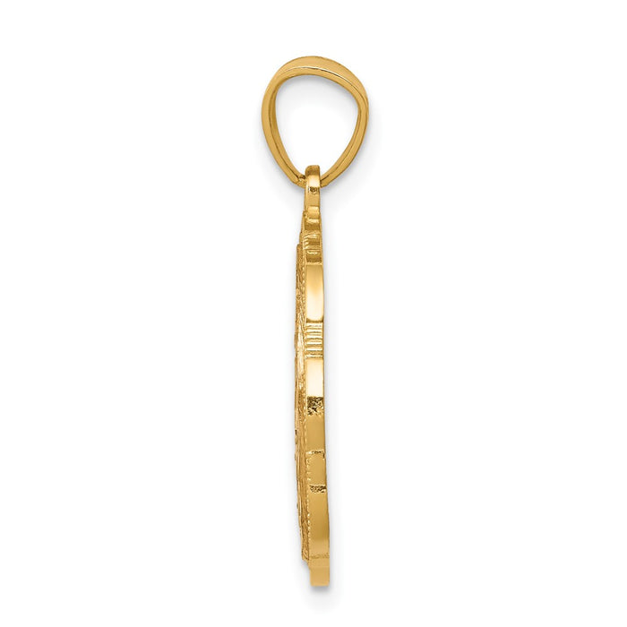 10K Two-tone w/White Rhodium Sweet 15 ANOS Oval Pendant-10C973