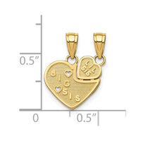 10K BIG SIS, Lil SIS Break-Apart Heart Charm-10C976