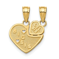 10K BIG SIS, Lil SIS Break-Apart Heart Charm-10C976