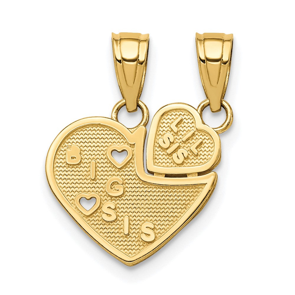 10K BIG SIS, Lil SIS Break-Apart Heart Charm-10C976