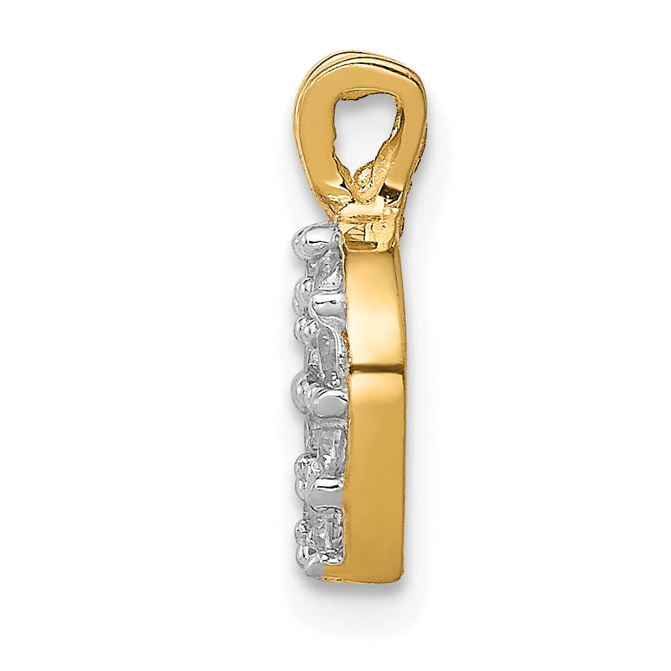 10k Small CZ Horseshoe Charm-10C979
