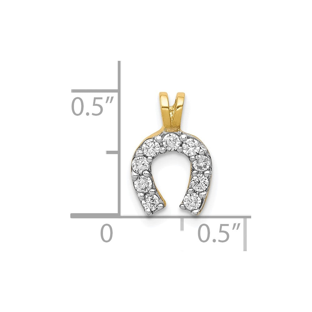 10k Small CZ Horseshoe Charm-10C979