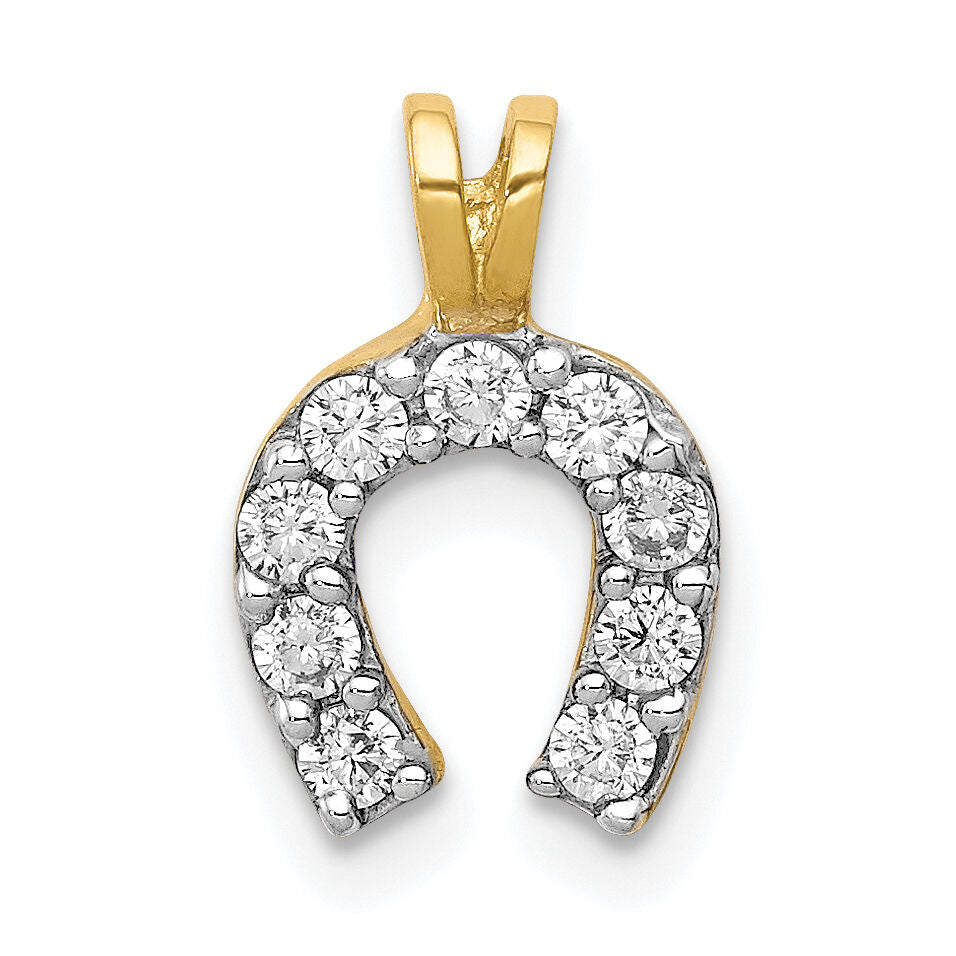 10k Small CZ Horseshoe Charm-10C979