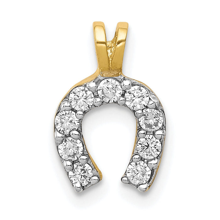 10k Small CZ Horseshoe Charm-10C979