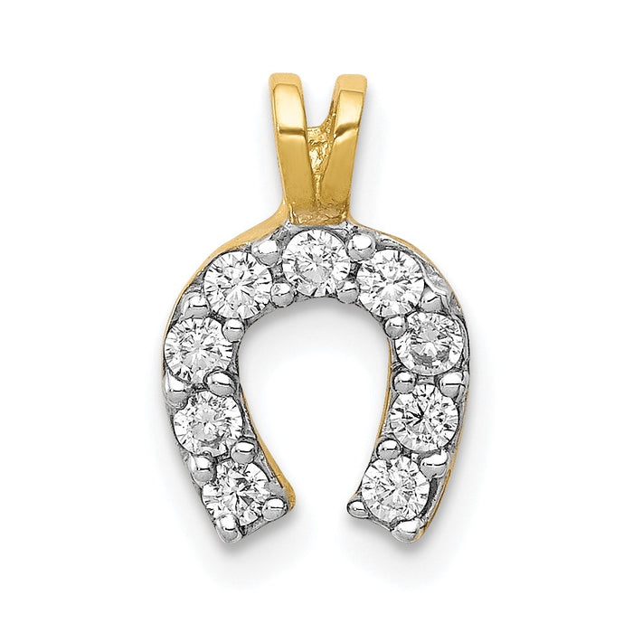 10k Small CZ Horseshoe Charm-10C979