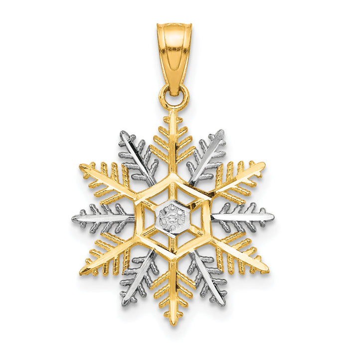 10K w/Rhodium Snowflake Charm-10C986