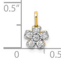 10k Small CZ Flower Charm-10C990