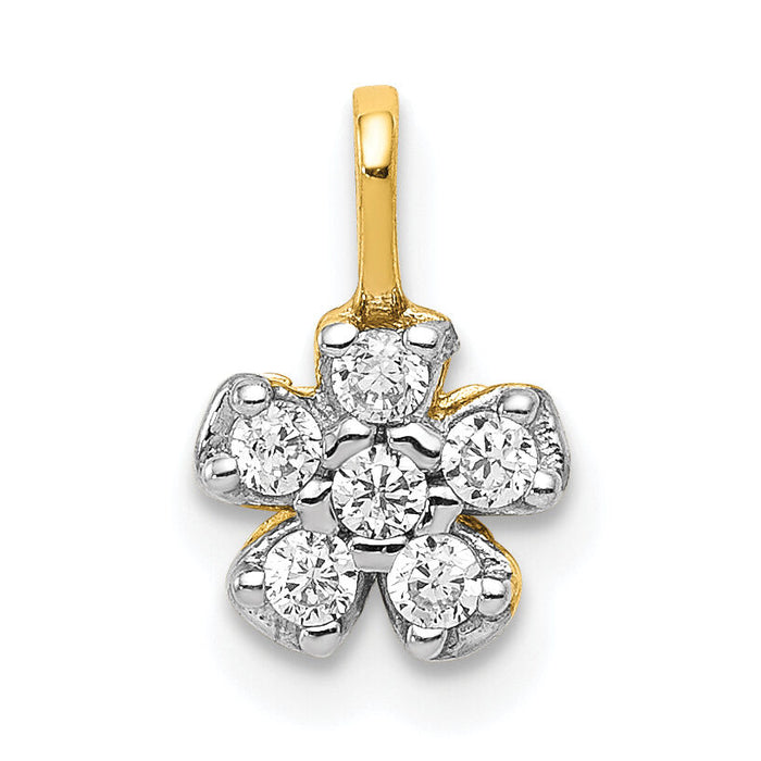 10k Small CZ Flower Charm-10C990