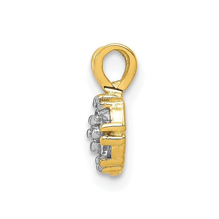 10k Small CZ Flower Charm-10C991